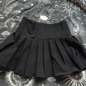PinkVanilla Pleated Black Skirt